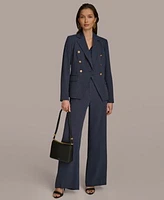 Donna Karan New York Pinstriped Double Breasted Blazer Wide Leg Pants