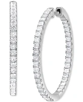 Diamond In & Out Hoop Earrings (2 ct. t.w.) in 14k White Gold