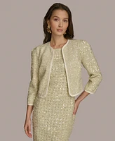 Donna Karan New York Women's Sequinned Open-Front Shrug