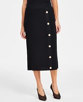 I.n.c. International Concepts Women's Button-Detail Sweater Skirt, Exclusively at Macy's