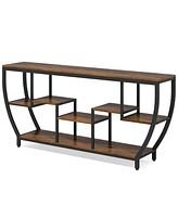 Tribesigns Rustic Console Table with Storage and Shelves,70.9 Inch Long Industrial Entryway Tv Stand