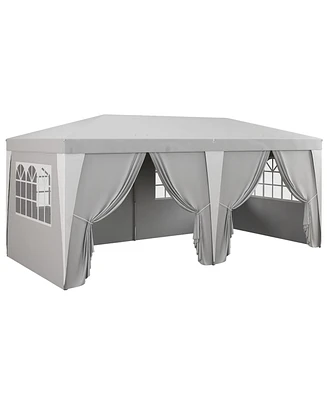 Outsunny 232.25" x 117" Pop Up Canopy w/ Sidewall Window Adjustable Height