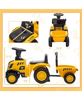 Qaba Ride-On Excavator for Kids with Shovel, Trailer & No Power Design