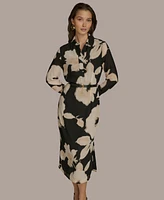 Donna Karan New York Women's Floral-Print Shirtdress