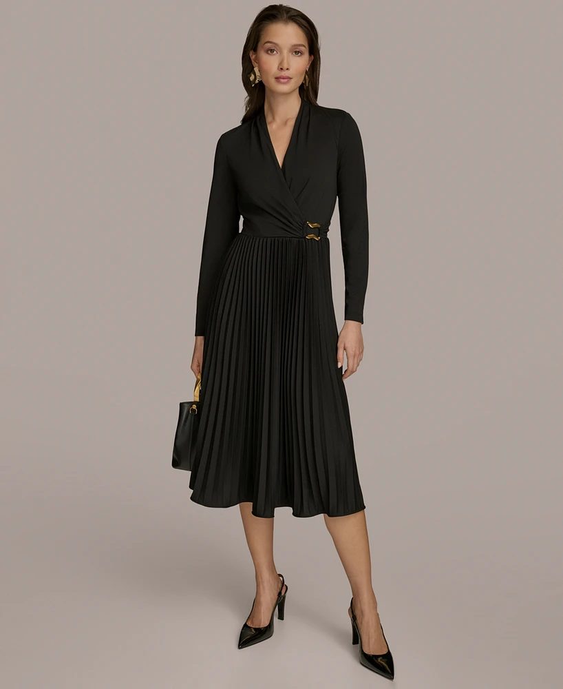 Donna Karan New York Women's Pleated A-Line Dress