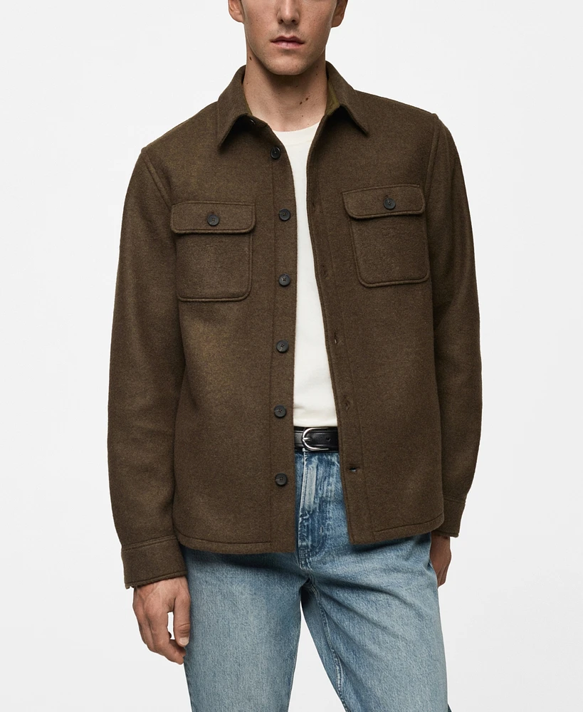 Mango Men's Wool-Blend Overshirt