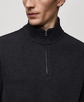 Mango Men's Ribbed-Collar Sweatshirt