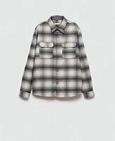 Mango Men's Pockets Detail Plaid Wool Overshirt