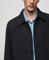 Mango Men's Pocketed Wool Coat