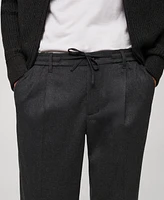 Mango Men's Regular-Fit Pleated Trousers