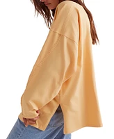 Free People Women's Heater Cotton Oversized Dropped-Shoulder Tee