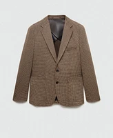 Mango Men's Eu Slim-Fit Micro-Houndstooth Blazer