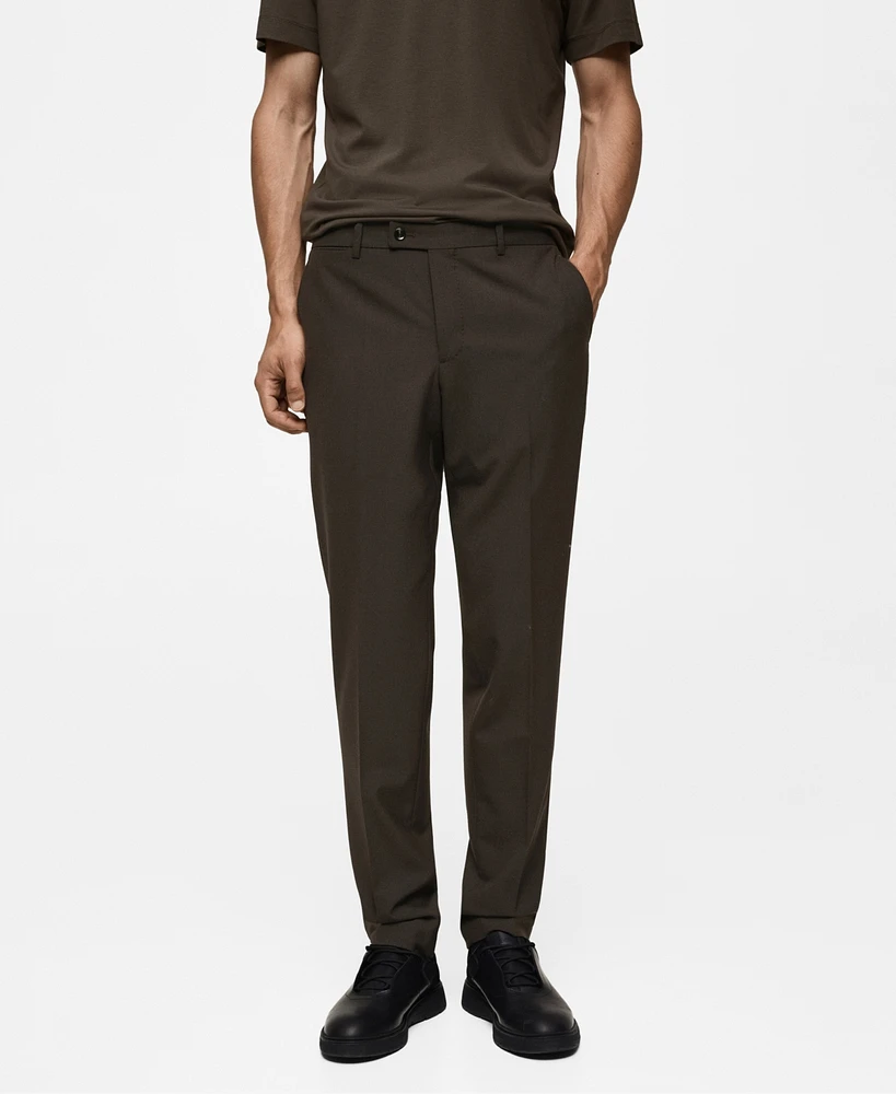 Mango Men's Wrinkle-Resistant Wool Suit Pants