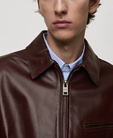 Mango Men's Nappa Leather Jacket