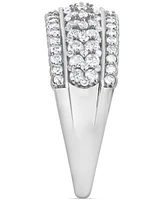 Diamond Multirow Tapered Band (1 ct. t.w.) in 14k White Gold