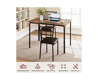 gaomon 5 Piece Dining Table Set, Modern & Retro Kitchen Table Furniture for Dining Room, Compact Space-Saving Table Set, Metal Frame Wood Tabletop