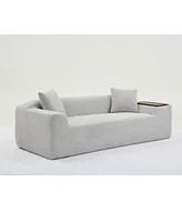 Streamdale Furniture 2 Piece Boucle Cloud Sofa Set, Upholstered Sofa Set, Modern 3 Seater and 2 Seater Sofa with Mdf End Table for Living Room, Apartm