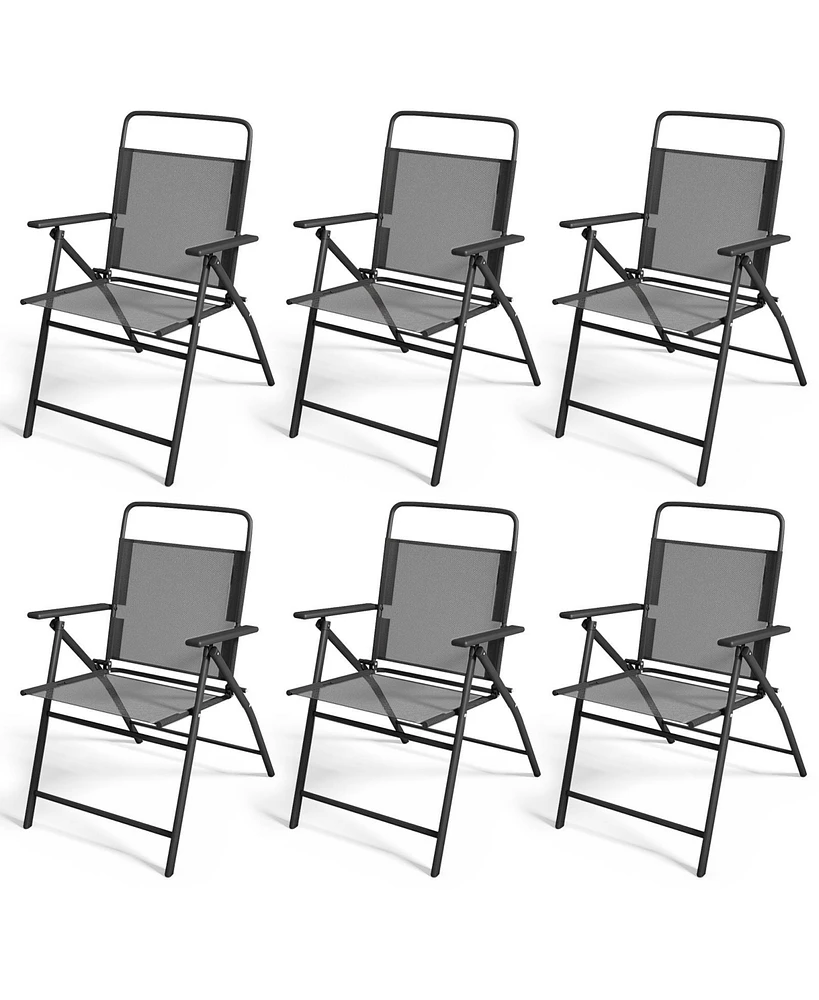 Givimo 6 Pieces Outdoor Patio Chairs with Rustproof Metal Frame