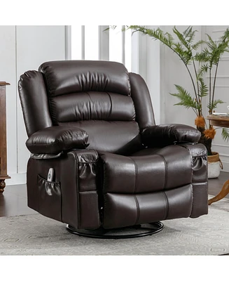 Boyel Living Massage Swivel Rocker Recliner Chair with Vibration and Heat Ergonomic Lounge