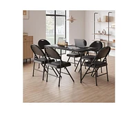gaomon Folding Chairs 4 Pack, Portable Metal Chairs with Cushions and Non-Slip Feet Pads for Home and Office, Indoor and Outdoor Events