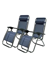 Slickblue Adjustable Zero Gravity Patio Lounge Chairs 2PC Blue