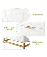 3 Drawer Dresser For Bedroom, Modern Dressers & Chests Of Drawers, Wood Dresser Chest Organizer With Metal Legs, Large Drawers For Bedroom, Hallway