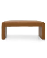 47" Faux Leather Upholstered Bedroom Waterfall Benches-Maison Boucle