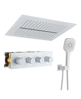 Mondawe 16" Ceiling Mounted Square Shower System Set with 3-Spray Modes