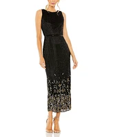 Mac Duggal Women's High Neck Embellished Column Dress