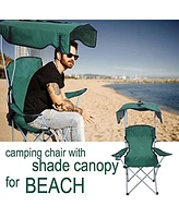 Slickblue Portable Camping Chairs with Shade Canopy Comfortable Seating for Outdoor Relaxation