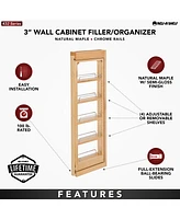 Rev-a-Shelf Pullout Wall Filler Cabinet Wooden Organizer, 36" Hgt, 432-WF36-3C