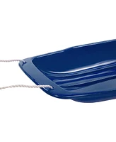 Lucky Bums Kids 48 Inch Plastic Snow Toboggan Sled with Pull Rope, Blue (2 Pack