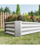 Slickblue Metal Raised Garden Bed Rectangular Planter for Flowers, Vegetables, and Herbs