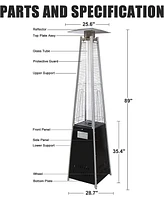 Slickblue 87-Inch Hammered Bronze Lp Propane Pyramid Heater - 42000 Btu with Mobility Wheels