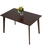 Slickblue Versatile 6-Person Wood Dining Table with Espresso Finish for Modern Homes