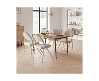 gaomon 4 Pack Folding Chair, Portable Metal Frame Padded Folding Chairs, Foldable Chairs with Linen Cushion and Back for Events Office Wedding Party