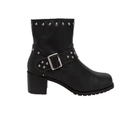 RideTecs Women's 6" Heeled Buckle Biker Boot