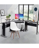 Slickblue 71.2 L-Shaped Computer Desk Modern Wood Corner Table for Gaming and Laptop Use