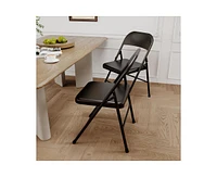 gaomon Dining Chairs Set of 4, Foldable Dining Chairs with Metal Frame Hold Up to 350 Pounds, Portable Kitchen Chair Suitable for Dining Room