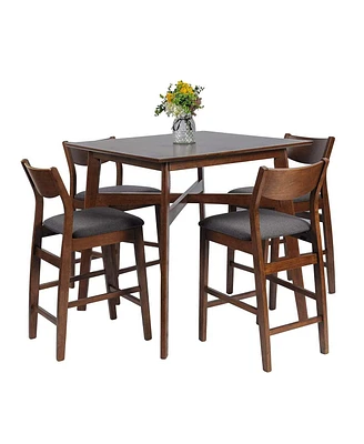 Slickblue Modern 5-Piece Counter Height Table Set – Mid Century Design with Pub Stools