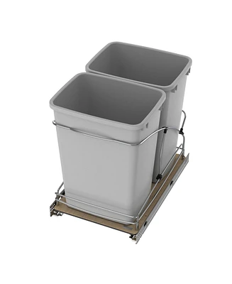 Rev-a-Shelf Double 35 qt. Pullout Trash Containers, Gray, 54WC-1835SC-17-1