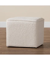 Baxton Studio Isaiah Modern and Contemporary Ivory Boucle Upholstered Ottoman