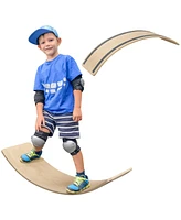 Qaba Balance Board Kids, 35 Inch Wooden Wobble Board for Children