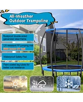 Gymax 12FT Recreational Trampoline w/ Ladder Enclosure Net Safety Pad Outdoor