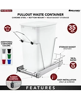 Rev-a-shelf Pullout Trash Can 35 qt. for Kitchen Cabinets, Blue, Rv-12KD-22C-S