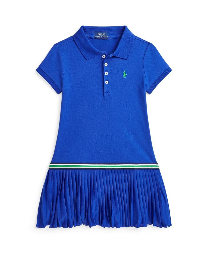 Polo Ralph Lauren Toddler and Little Girls Pleated Stretch Mesh Dress