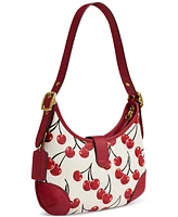 Coach Originals Cherry Print Leather Hamptons Hobo Bag