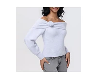 525 Women's Elizabeth Rosettes Off the Shoulder Pullover