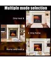 Skonyon 18 Inch Electric Fireplace Insert with 7-Level Adjustable Flame Brightness