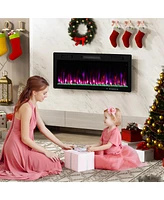 Skonyon Electric Fireplace 40 Inches Recessed and Wall Mounted for 2' x 6' Stud-40 Inches